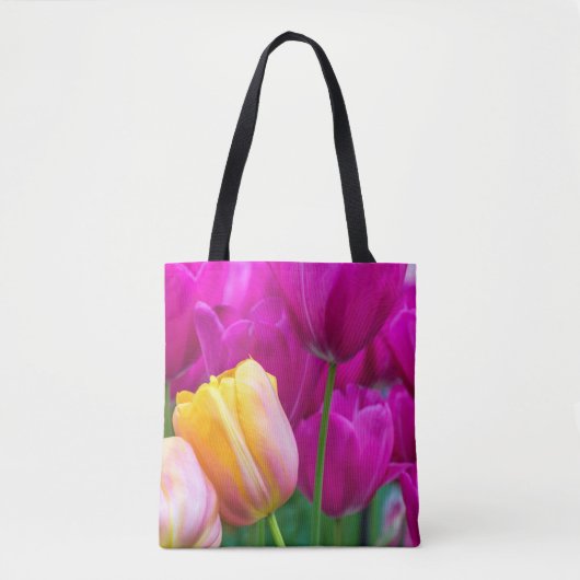 Paars en oranje tulpenCanvas tas (Voorkant)