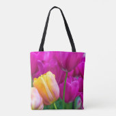 Paars en oranje tulpenCanvas tas (Achterkant)
