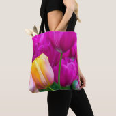 Paars en oranje tulpenCanvas tas (Dichtbij)