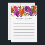 Paars en Oranje Vrijgezellenfeest van Floral Advieskaart<br><div class="desc">Paarse en oranje waterverf rozen en pinda's vrijgezellenfeesten advies voor bruidkaarten.</div>