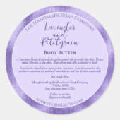 Paars en Paarse Folie Cosmetica Pot Label (Voorkant)