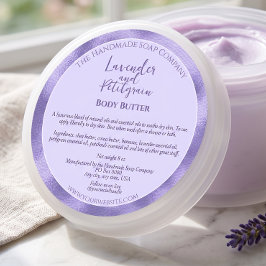 Paars en Paarse Folie Cosmetica Pot Label