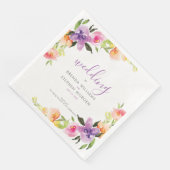 Paars- en perzikwaterverven lijst servet (Hoek)