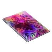 Paars en Pinks Modern Abstract Fractal Design Notitieboek (Rechterzijde)