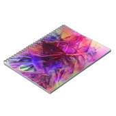 Paars en Pinks Modern Abstract Fractal Design Notitieboek (Linkerzijde)