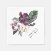 Paars en plum Boho botanisch met namen Servet (Voorkant)