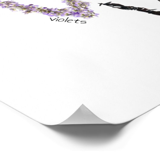 Paars en Purper Alphabet | Fruit en Groenten Poster (Hoek)