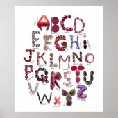 Paars en Purper Alphabet | Fruit en Groenten Poster (Voorkant)