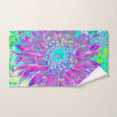 Paars en Robin's Egg Blue Decorative Dahlia Bad Handdoek (Handdoek)