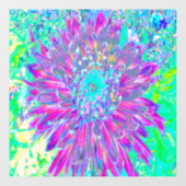 Paars en Robin's Egg Blue Decorative Dahlia Raamsticker (Vel)