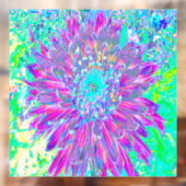 Paars en Robin's Egg Blue Decorative Dahlia Raamsticker (Vel 2)