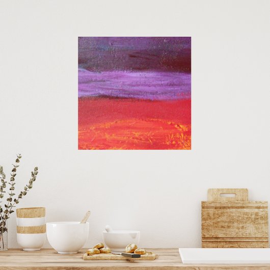 paars en rood afdrukken poster (Keuken)