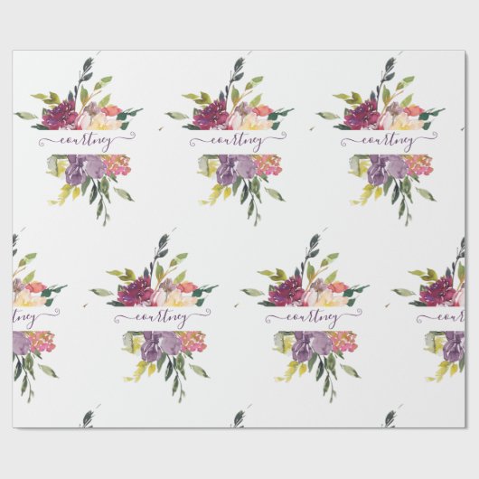 Paars en rood, gepersonaliseerd omslagpapier cadeaupapier (Vlak)