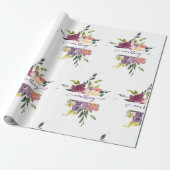 Paars en rood, gepersonaliseerd omslagpapier cadeaupapier (Uitgerold)