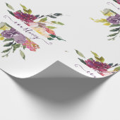 Paars en rood, gepersonaliseerd omslagpapier cadeaupapier (Hoek)