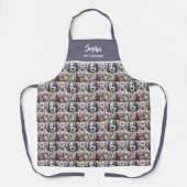 Paars en Rood Patchwork Hond Patroon Huisdierverzo Schort (Voorkant)