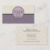 Paars en roomelegant visitekaartje (Voorkant / Achterkant)
