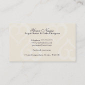 Paars en roomelegant visitekaartje (Achterkant)