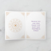 Paars en Roos goud ornament Happy Diwali Kaart (Binnen)