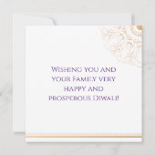 Paars en Roos gouden patroon Happy Diwali Kaart (Achterkant)