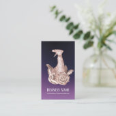 Paars en Roos - goudflesfles Visitekaartje (Staand voorkant)