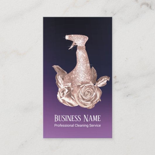 Paars en Roos - goudflesfles Visitekaartje (Voorkant)
