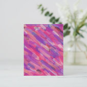 Paars en roze Abstract patroon Briefkaart (Staand voorkant)