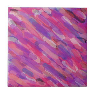 Paars en roze Abstract patroon Tegeltje