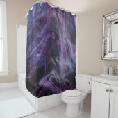 Paars en roze abstract schilderij douchegordijn (In situ)