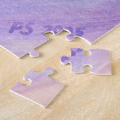 Paars en Roze Abstract Schilderij Puzzel (Zijkant)