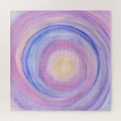 Paars en Roze Abstract Schilderij Puzzel (Horizontaal)