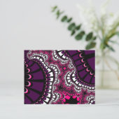 Paars en roze achtervoegsel briefkaart (Staand voorkant)