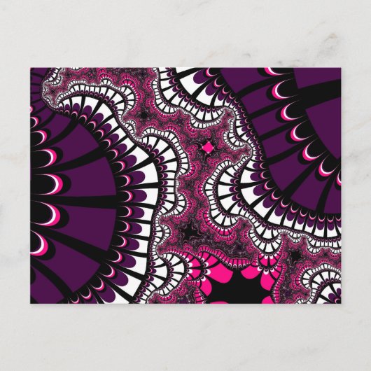 Paars en roze achtervoegsel briefkaart (Voorkant)