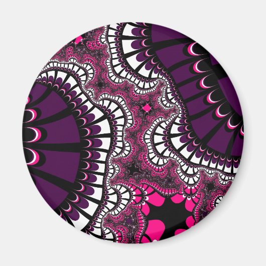 Paars en roze achtervoegsel magneet (Voorkant)
