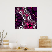 Paars en roze achtervoegsel poster (Keuken)