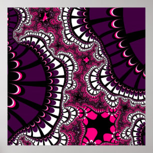 Paars en roze achtervoegsel poster