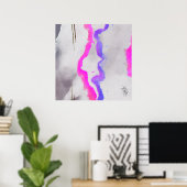 Paars En Roze Aquarel Abstract Poster (Thuiskantoor)