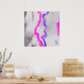 Paars En Roze Aquarel Abstract Poster (Keuken)