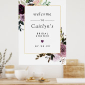 Paars en roze bloemensproei bruidsfeest welkomstbo poster (Keuken)