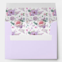 Paars en roze bloemig elegant patroon bruiloft