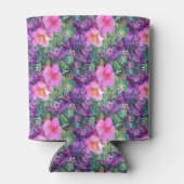 Paars en roze botanisch floraalpatroon blikjeskoeler (Achterkant)