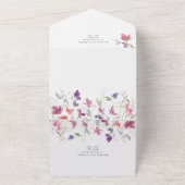 Paars en roze bruiddodenweddenschap All In One Uitnodiging (Buitenkant)