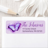  Paars en Roze Butterfly-adreslabel Etiket (Insitu)