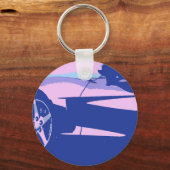 Paars en roze corvette sleutelhanger (Voorkant)