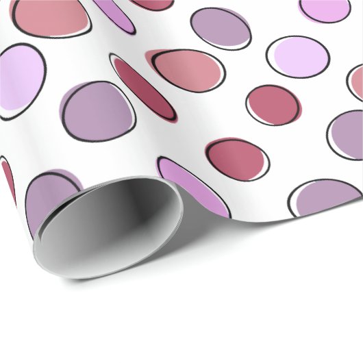 Paars en Roze Crazy Spots Patroon Cadeaupapier (Rol Hoek)