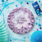 Paars en roze elegant en bekleed papieren bordje (Feest)