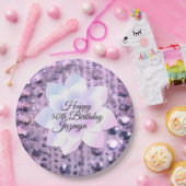 Paars en roze elegant en bekleed papieren bordje (Feest)