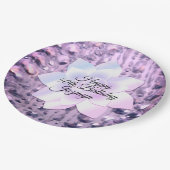 Paars en roze elegant en bekleed papieren bordje (Gekanteld)