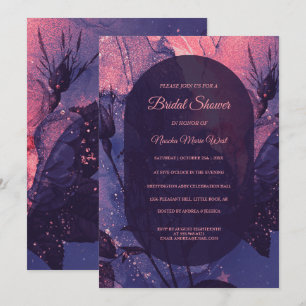Paars en roze Floral Stars Alt Gothic Vrijgezellen Kaart