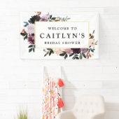 Paars en Roze Floral Vrijgezellenfeest Welkom Spandoek (Insitu)